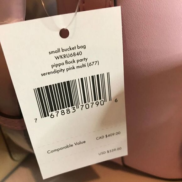 Kate Spade Small Bucket Bag Flamingo NWT - Picture 8 of 8